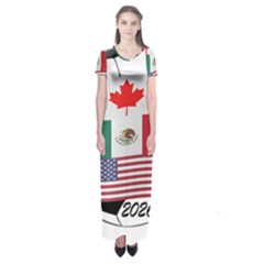 United Football Championship Hosting 2026 Soccer Ball Logo Canada Mexico Usa Short Sleeve Maxi Dress by yoursparklingshop