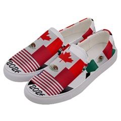 United Football Championship Hosting 2026 Soccer Ball Logo Canada Mexico Usa Men s Canvas Slip Ons by yoursparklingshop