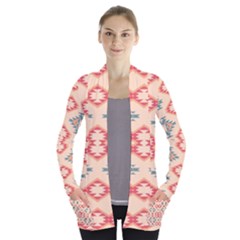 Tribal Shapes                                    Women s Open Front Pockets Cardigan