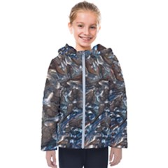 Melted Metal                                       Kids  Hooded Puffer Jacket by LalyLauraFLM