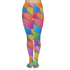 Colorful Textured Shapes Pattern                                      Tights