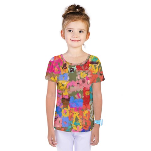 Coloful Strokes Canvas                                     Kids  One Piece Tee by LalyLauraFLM