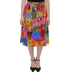 Coloful Strokes Canvas                                   Folding Skater Skirt