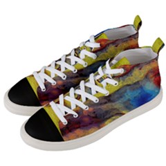 Painted Swirls                           Men s Mid-top Canvas Sneakers by LalyLauraFLM