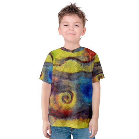 Painted Swirls                                    Kid s Cotton Tee by LalyLauraFLM