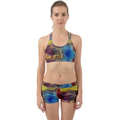 Painted Swirls                                    Back Web Sports Bra Set by LalyLauraFLM