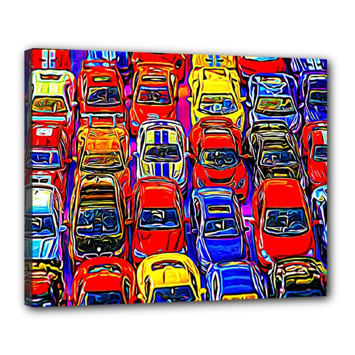 Colorful Toy Racing Cars Canvas 20  x 16 