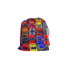 Colorful Toy Racing Cars Drawstring Pouches (Small) 