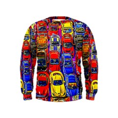 Colorful Toy Racing Cars Kids  Sweatshirt by FunnyCow