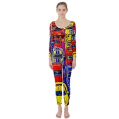 Colorful Toy Racing Cars Long Sleeve Catsuit by FunnyCow