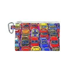 Colorful Toy Racing Cars Canvas Cosmetic Bag (Small)