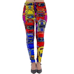 Colorful Toy Racing Cars Lightweight Velour Leggings