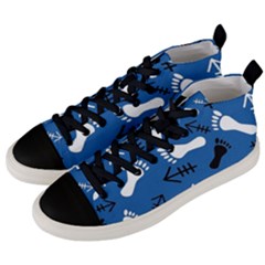 Blue #2 Men s Mid-top Canvas Sneakers