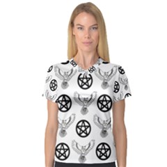 Owls And Pentacles V-neck Sport Mesh Tee