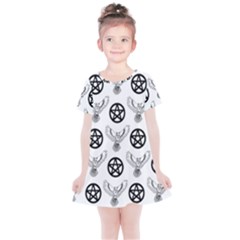 Owls And Pentacles Kids  Simple Cotton Dress by IIPhotographyAndDesigns