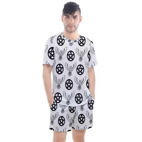 Owls And Pentacles Men s Mesh Tee And Shorts Set by IIPhotographyAndDesigns