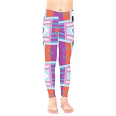 Mirrored Distorted Shapes                                 Kids  Leggings by LalyLauraFLM