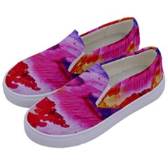 Red Purple Paint                               Kids  Canvas Slip Ons by LalyLauraFLM