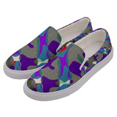 Blue purple shapes                                 Men s Canvas Slip Ons