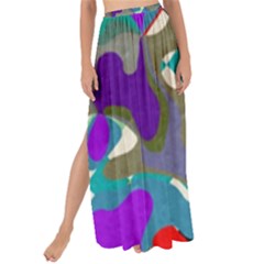 Blue Purple Shapes                                    Maxi Chiffon Tie-up Sarong by LalyLauraFLM