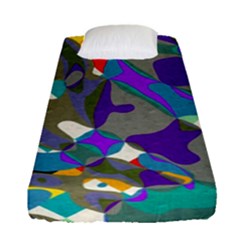 Blue purple shapes                                     Fitted Sheet (Single Size)