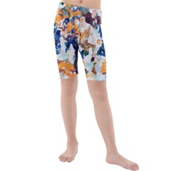 Paint On A White Background                                Kids  Mid Length Swim Shorts