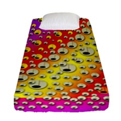 Festive Music Tribute In Rainbows Fitted Sheet (single Size) by pepitasart