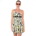 Bright gold black and white waves created by FlipStylez Designs One Soulder Bodycon Dress View1