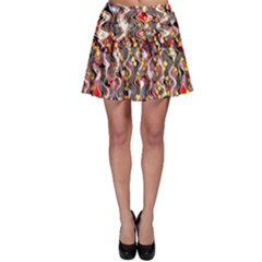 Pink And Gold Black And White Waves Created In Many Layers By Flipstylez Designs Skater Skirt