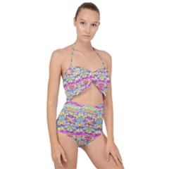 Beautiful Bright Tropical Watercolors Created By Flipstylez Designs Scallop Top Cut Out Swimsuit