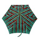 Bluegreen background red and orange Seamless design created by flipstylez designs Mini Folding Umbrellas View1