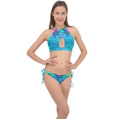 New Look Tropical Design By Flipstylez Designs  Cross Front Halter Bikini Set by flipstylezfashionsLLC