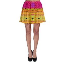 Pink Native Tropics Created By Flipstylez Designs Skater Skirt by flipstylezfashionsLLC