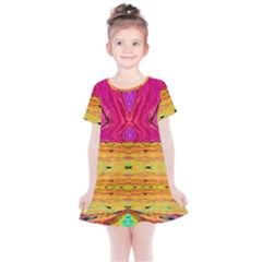 Pink Native Tropics Created By Flipstylez Designs Kids  Simple Cotton Dress by flipstylezfashionsLLC