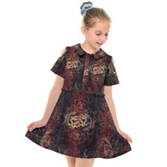 A Golden Dragon Burgundy Design Created By Flipstylez Designs Kids  Short Sleeve Shirt Dress