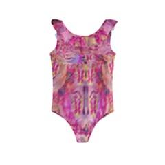 Pink And Purple Beautiful Golden And Purple Butterflies Created By Flipstylez Designs Kids  Frill Swimsuit