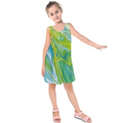 Sunlit River Kids  Sleeveless Dress by lwdstudio