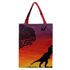 Sunset Dinosaur Scene Classic Tote Bag by IIPhotographyAndDesigns