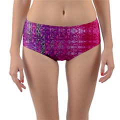 Purple Splash And Pink Shimmer Created By Flipstylez Designs Reversible Mid-waist Bikini Bottoms by flipstylezfashionsLLC