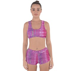 Purple Splash And Pink Shimmer Created By Flipstylez Designs Racerback Boyleg Bikini Set by flipstylezfashionsLLC