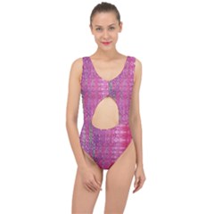 Purple Splash And Pink Shimmer Created By Flipstylez Designs Center Cut Out Swimsuit by flipstylezfashionsLLC