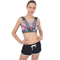 Urban T-shirts, Tropical Swim Suits, Running Shoes, Phone Cases V-back Sports Bra by gol1ath