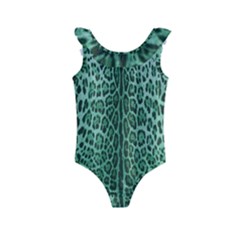 Green Leopard Kids  Frill Swimsuit by CasaDiModa