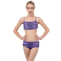 Purple Leopard Layered Top Bikini Set by CasaDiModa