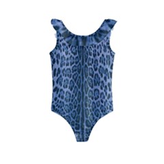 Blue Leopard Kids  Frill Swimsuit by CasaDiModa