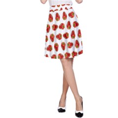 Red Peppers Pattern A-line Skirt