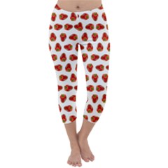 Red Peppers Pattern Capri Winter Leggings  by SuperPatterns