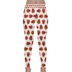 Red Peppers Pattern Classic Yoga Leggings by SuperPatterns