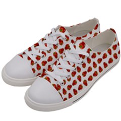 Red Peppers Pattern Women s Low Top Canvas Sneakers