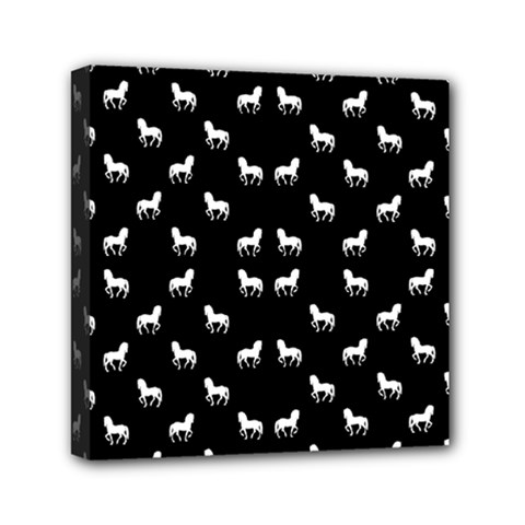 Silhouette Graphic Horses Pattern 7200 Mini Canvas 6  X 6  by dflcprints
